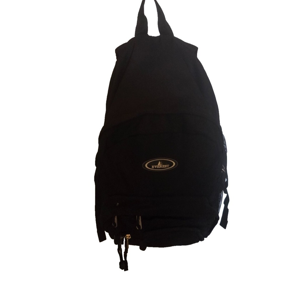 Everest Black Multi Pocket Backpack School Travel Laptop Hiking Daypack Unisex